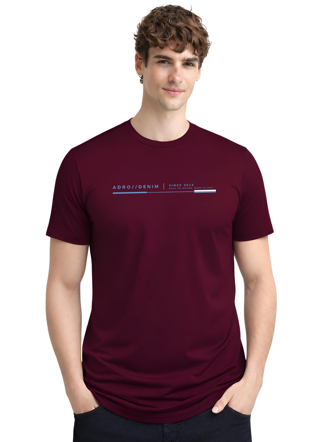 ADRO Mens Printed T-Shirt| Cotton Printed Tshirt for men| Regular Fit Casual T-Shirts | Premium Summer Tshirts Maroon