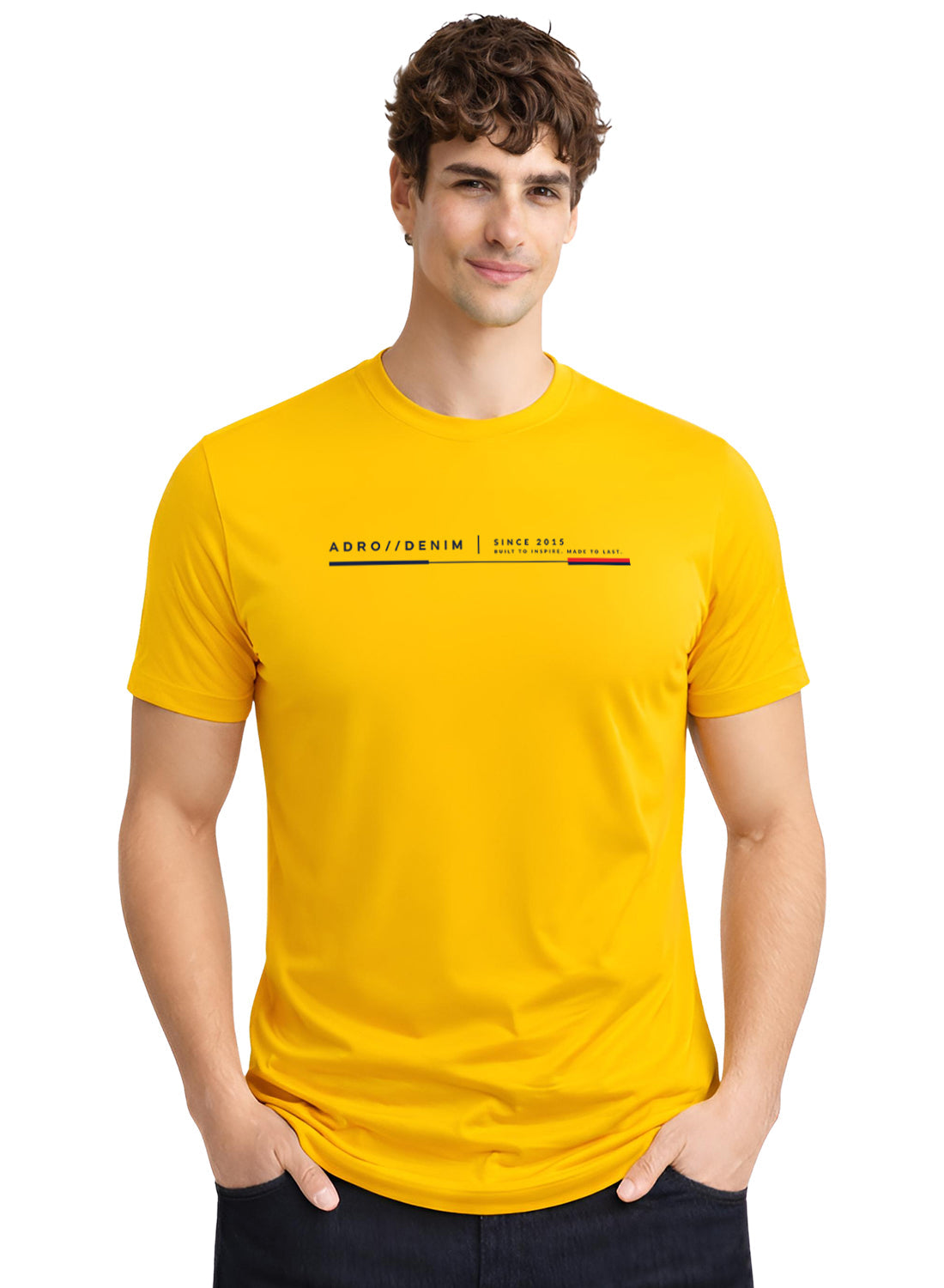 ADRO Mens Printed T-Shirt| Cotton Printed Tshirt for men| Regular Fit Casual T-Shirts | Premium Summer Tshirts Mustard
