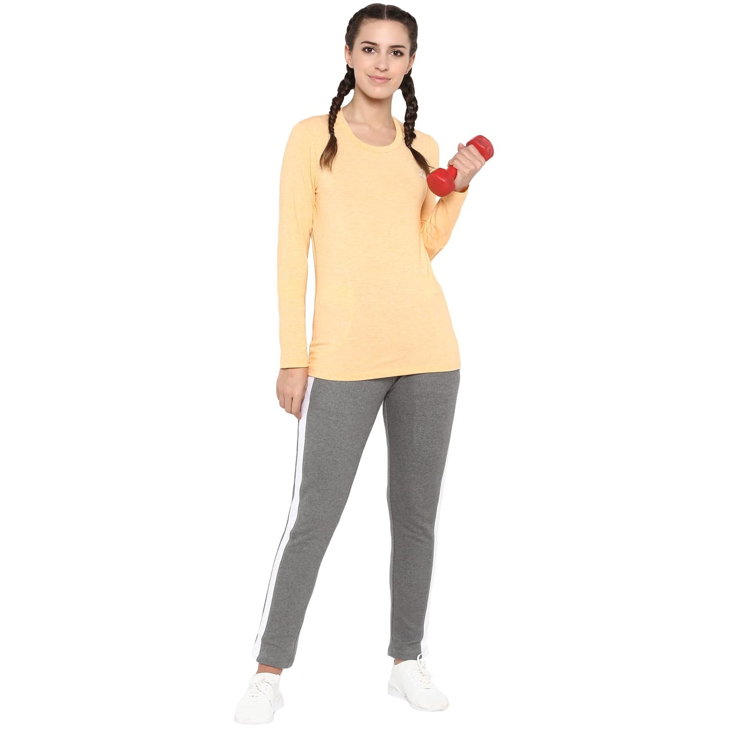 Alcis Women Orange Solid Round Neck T-shirt