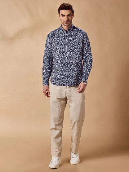Men Blue Casual Shirt