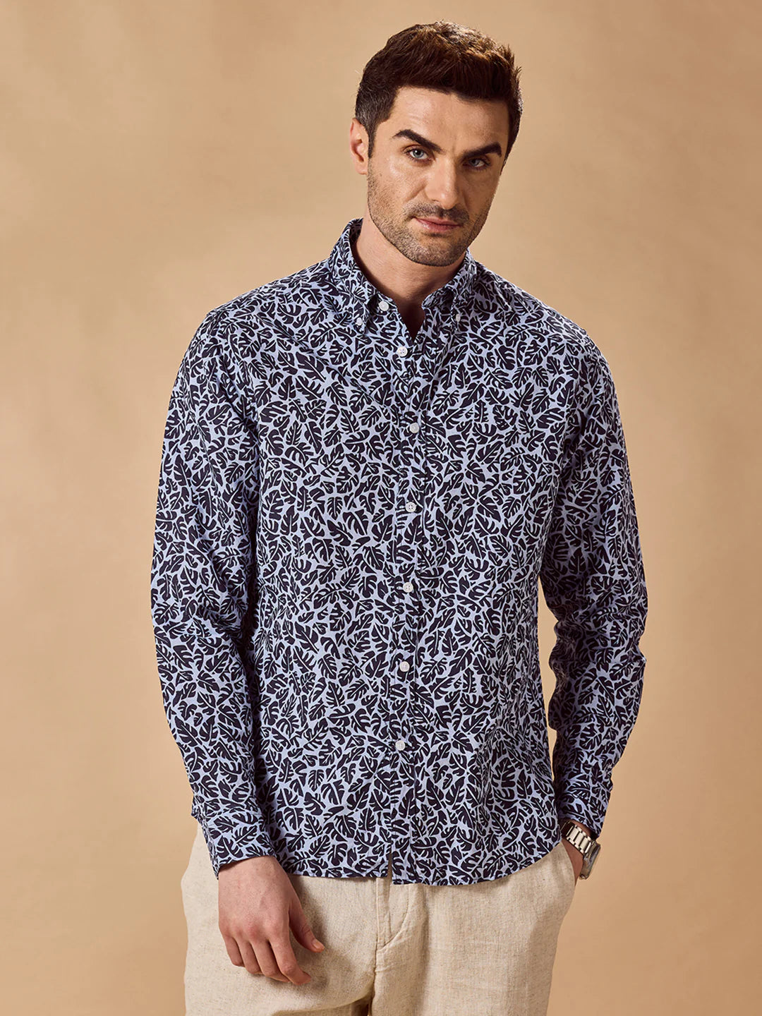Men Blue Casual Shirt