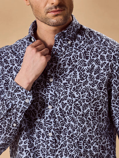 Men Blue Casual Shirt