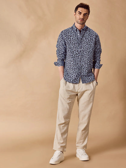 Men Blue Casual Shirt