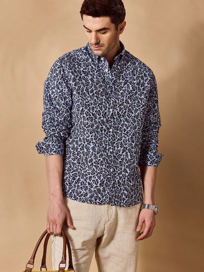 Men Blue Casual Shirt