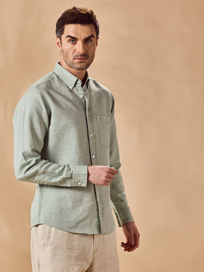 Men Green Casual Shirt