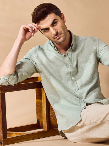 Men Green Casual Shirt