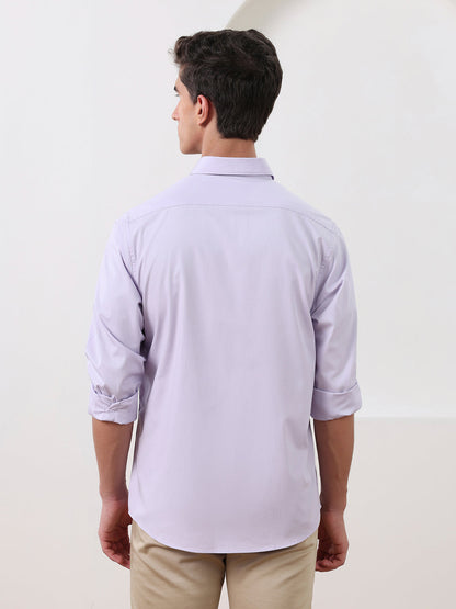 Lavender Regular Fit Solid Formal Cotton Shirt for Men (LEWD)