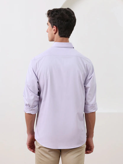 Lavender Regular Fit Solid Formal Cotton Shirt