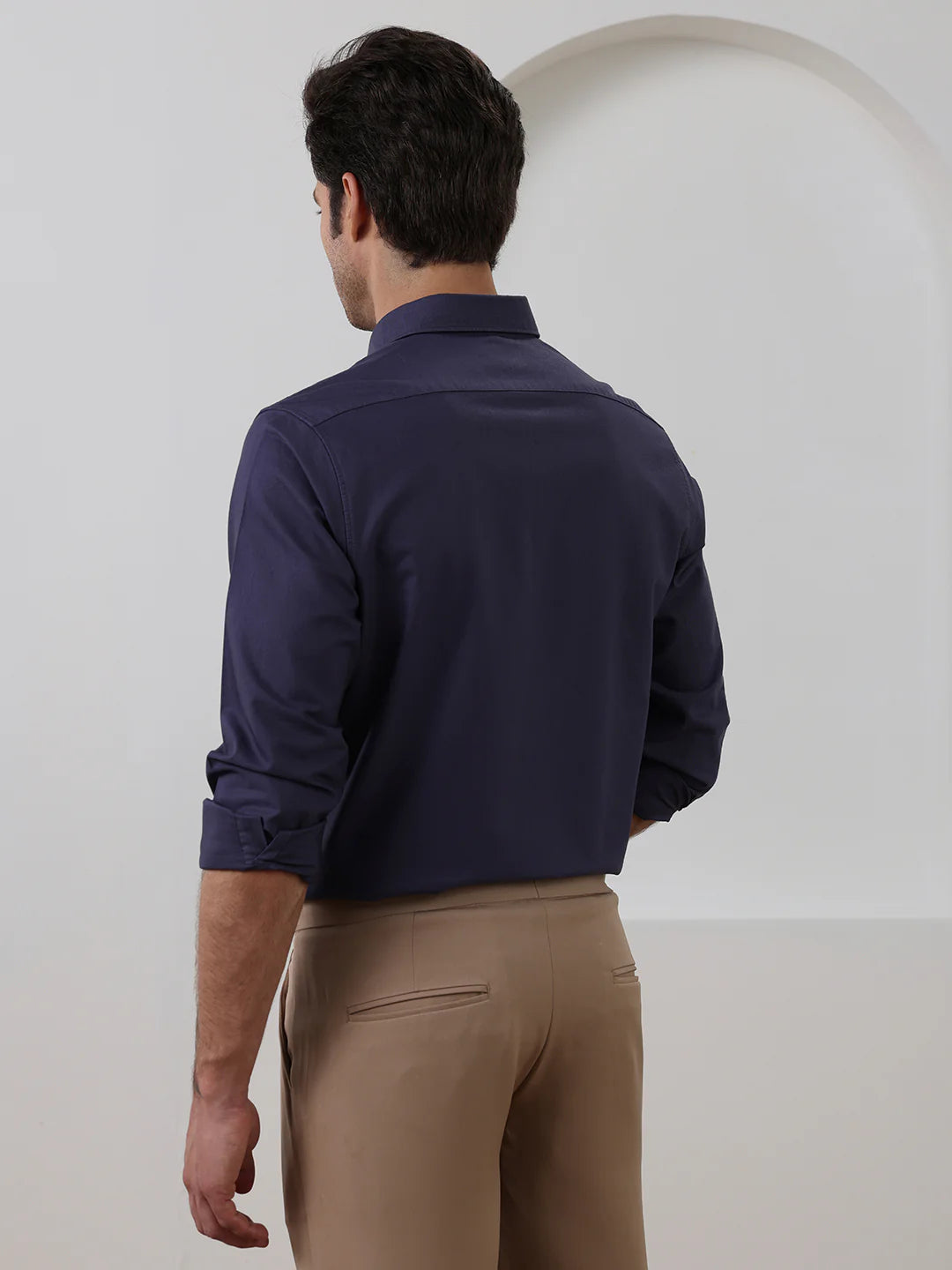 Lavender Regular Fit Solid Casual Cotton Shirt