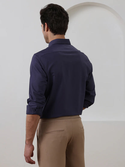 Lavender Regular Fit Solid Casual Cotton Shirt