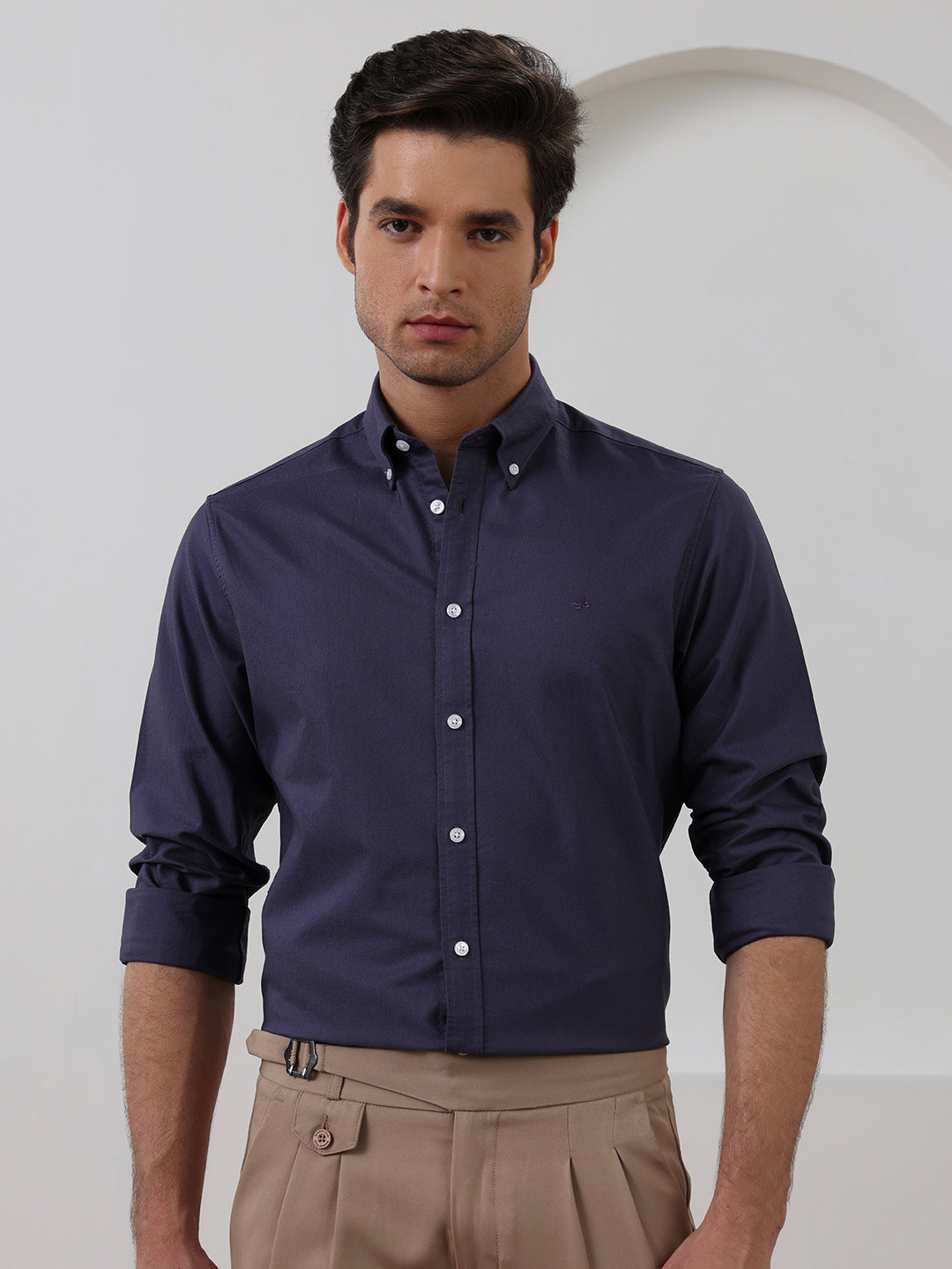 Purple Regular Fit Solid Casual Cotton Shirt for Men (LUXOR)