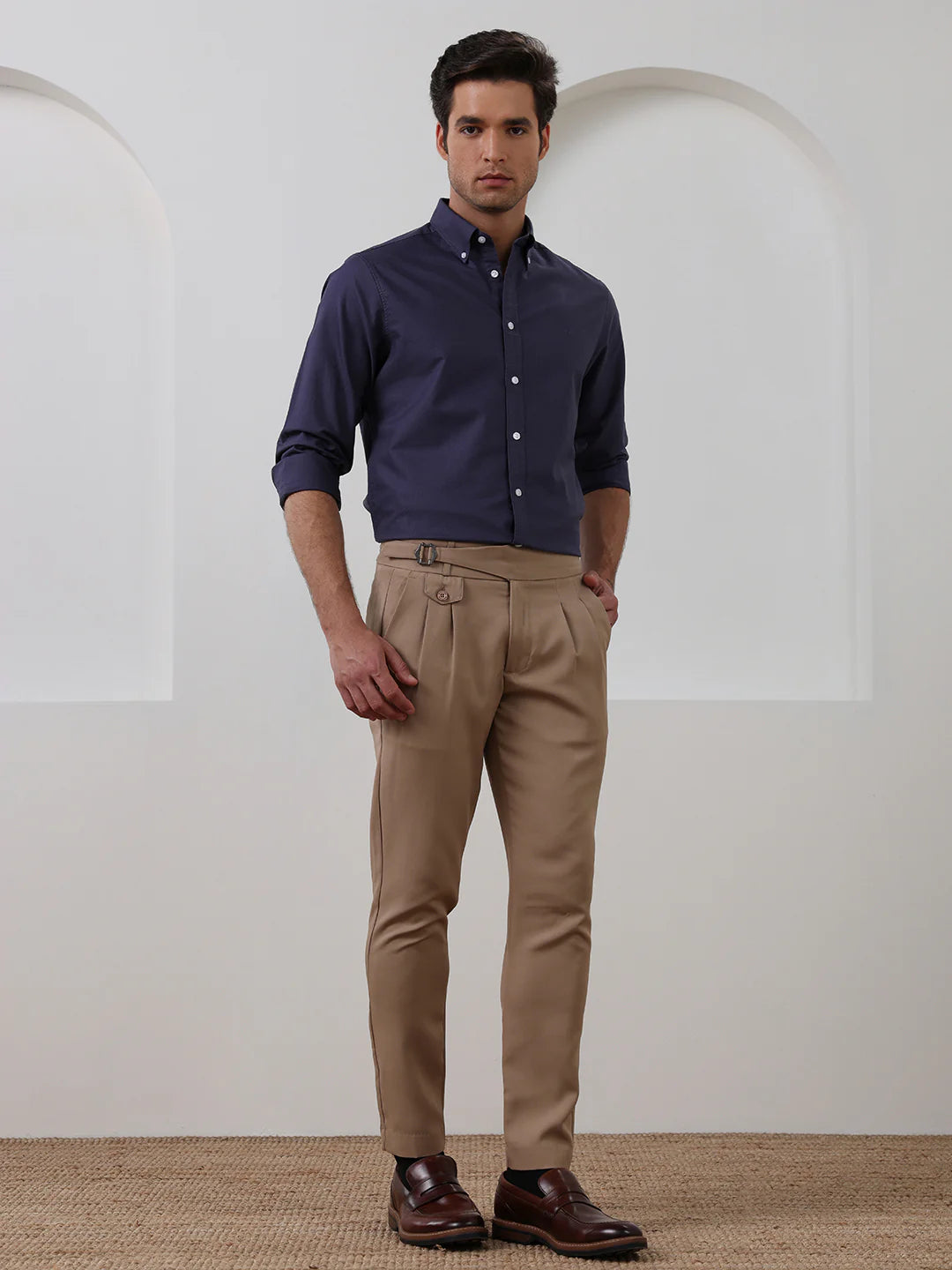 Lavender Regular Fit Solid Casual Cotton Shirt