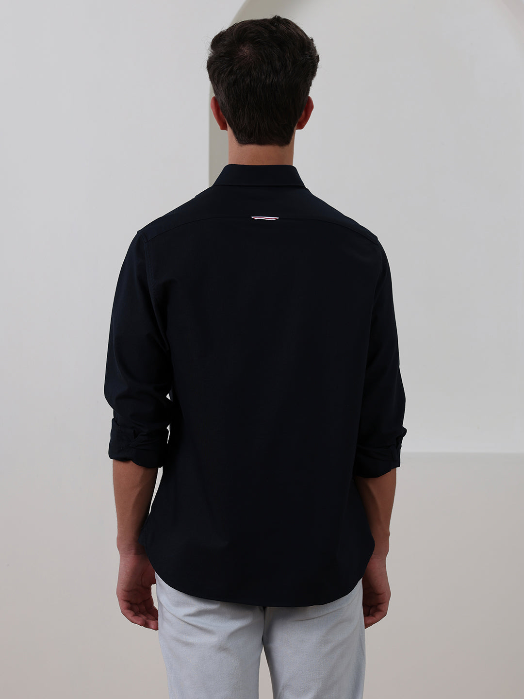 Black Regular Fit Solid Casual Cotton Shirt for Men (LIRIC)