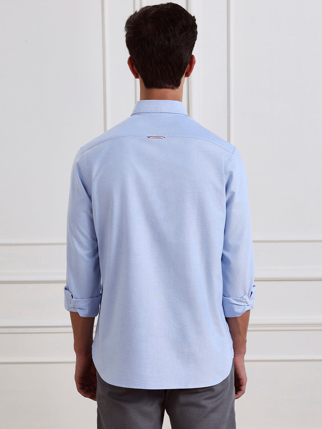 Blue Regular Fit Solid Casual Cotton Shirt for Men (LABAH)