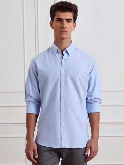Blue Regular Fit Solid Casual Cotton Shirt for Men (LABAH)