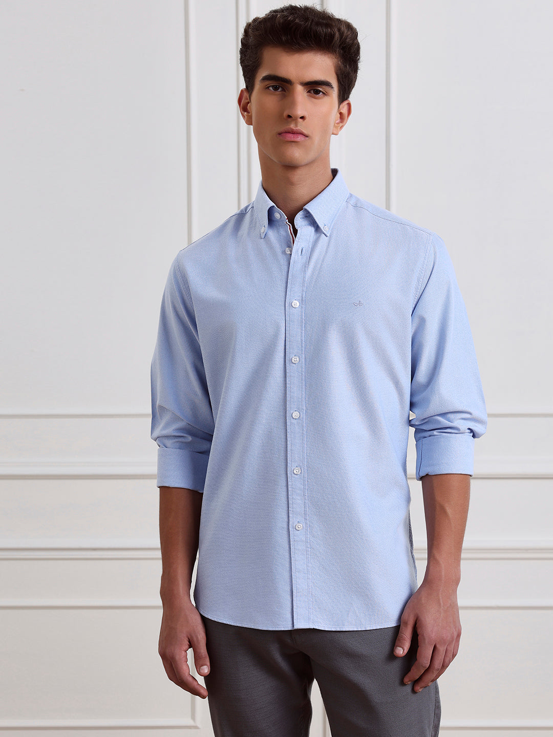 Blue Regular Fit Solid Casual Cotton Shirt for Men (LABAH)