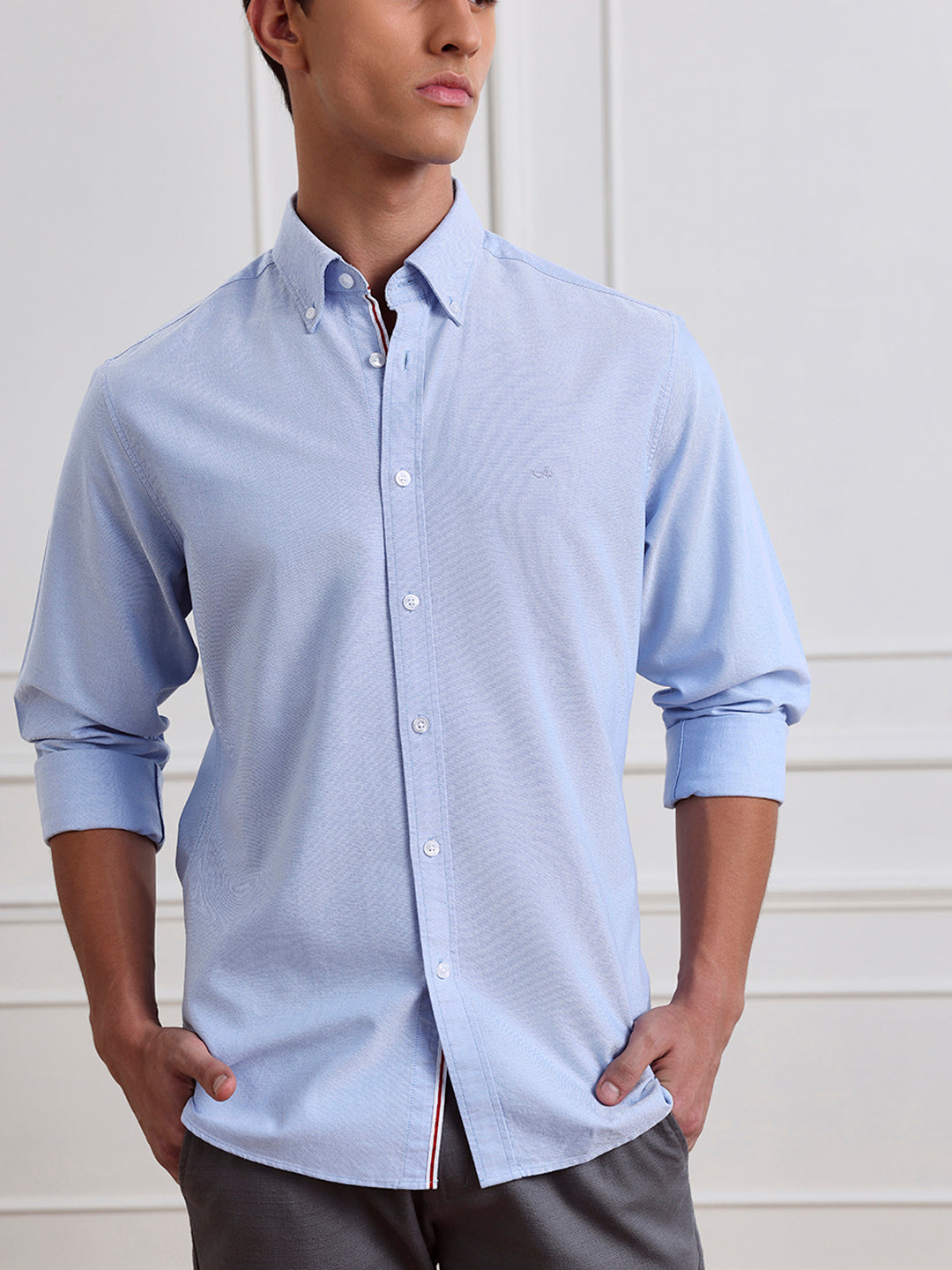 Blue Regular Fit Solid Casual Cotton Shirt for Men (LABAH)