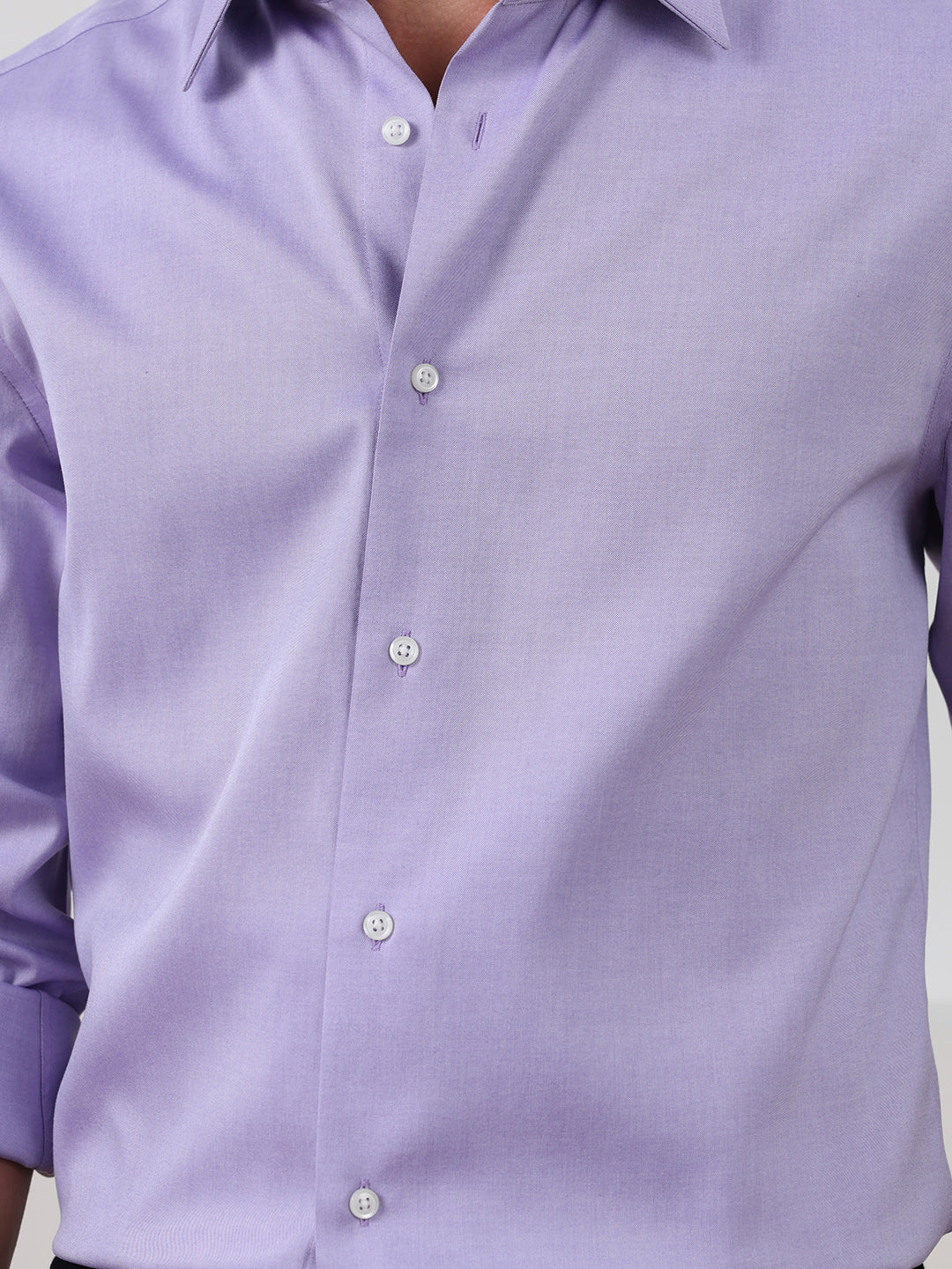 Purple Regular Fit Solid Formal Cotton Non-Iron Shirt for Men (NAGRA)