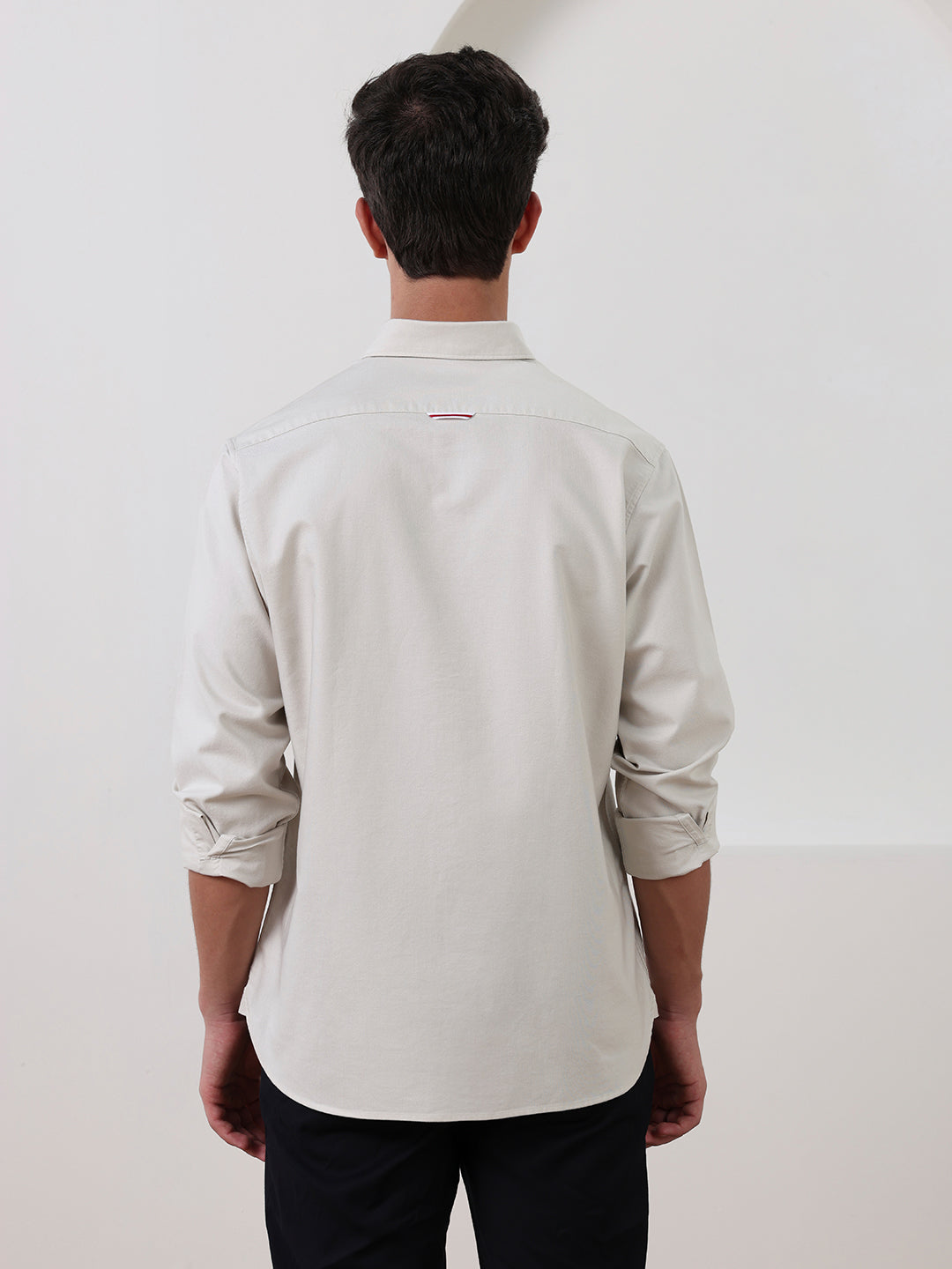 Off White Regular Fit Solid Casual Cotton Shirt for Men (LODEN)
