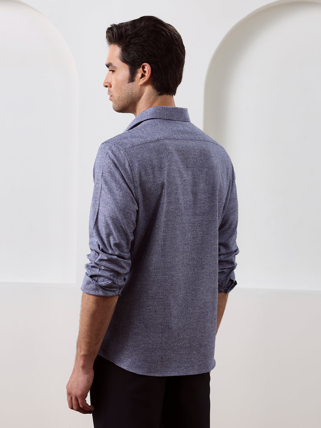 Purple Regular Fit Solid Casual Cotton Shirt for Men (CURVA)