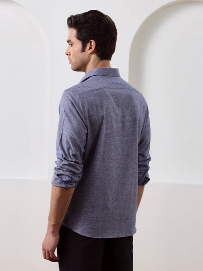 Purple Regular Fit Solid Casual Cotton Shirt for Men (CURVA)