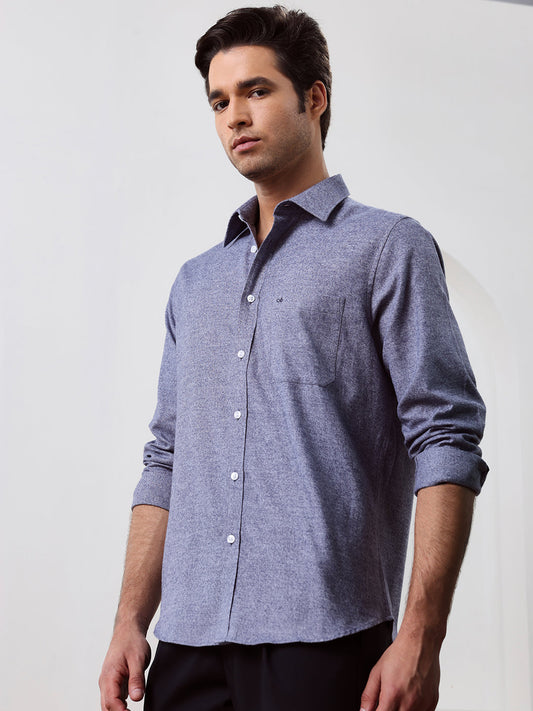 Purple Regular Fit Solid Casual Cotton Shirt for Men (CURVA)