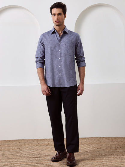 Purple Regular Fit Solid Casual Cotton Shirt for Men (CURVA)