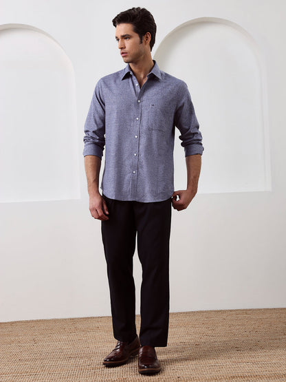 Purple Regular Fit Solid Casual Cotton Shirt for Men (CURVA)