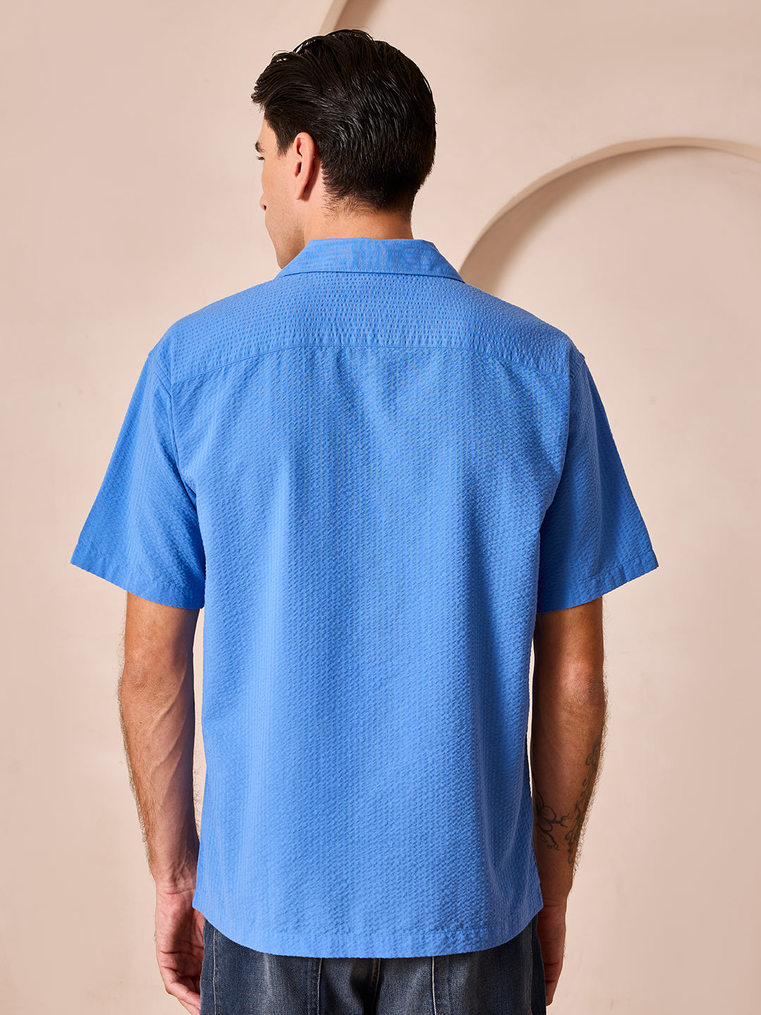 Blue Regular Fit Casual Cotton Shirt for men (CORPO)