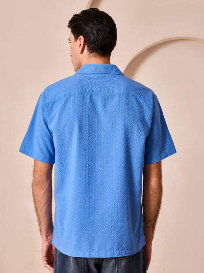Blue Regular Fit Casual Cotton Shirt for men (CORPO)