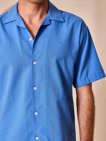 Blue Regular Fit Casual Cotton Shirt for men (CORPO)