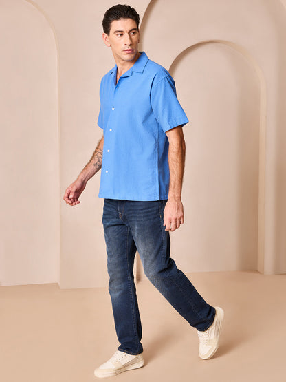 Blue Regular Fit Casual Cotton Shirt for men (CORPO)