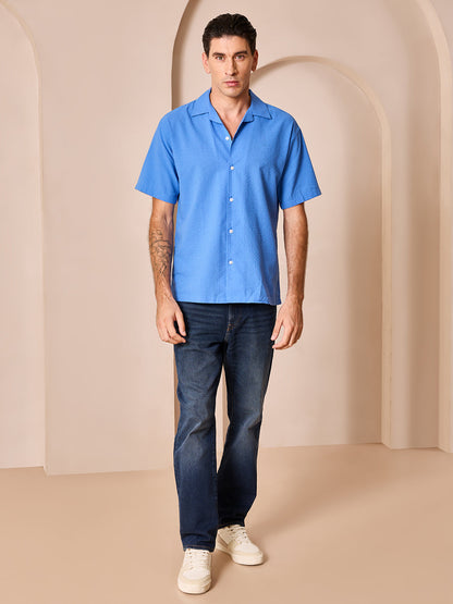 Blue Regular Fit Casual Cotton Shirt for men (CORPO)