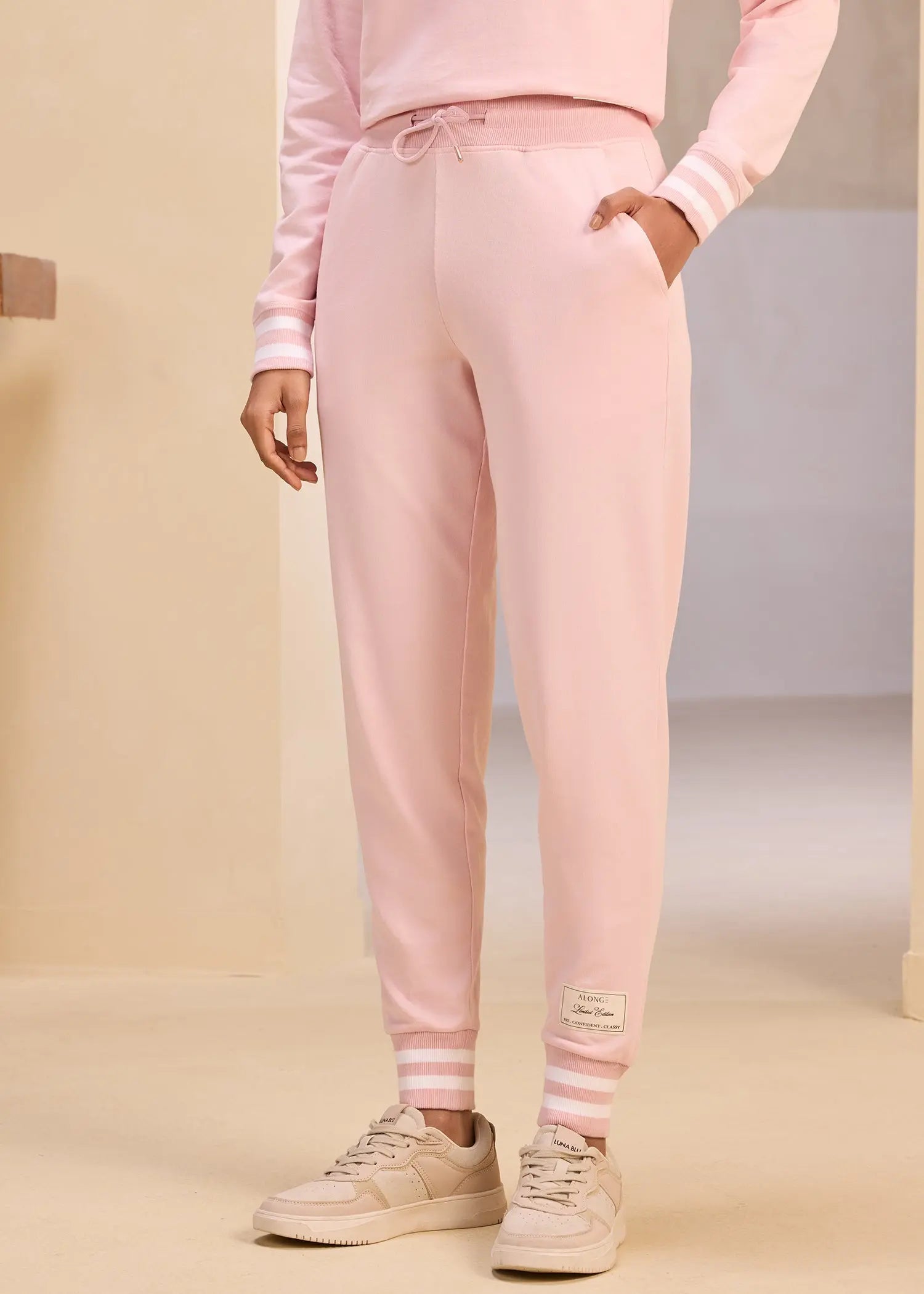 Yarn Dyed Rib iCotton Joggers Alonge