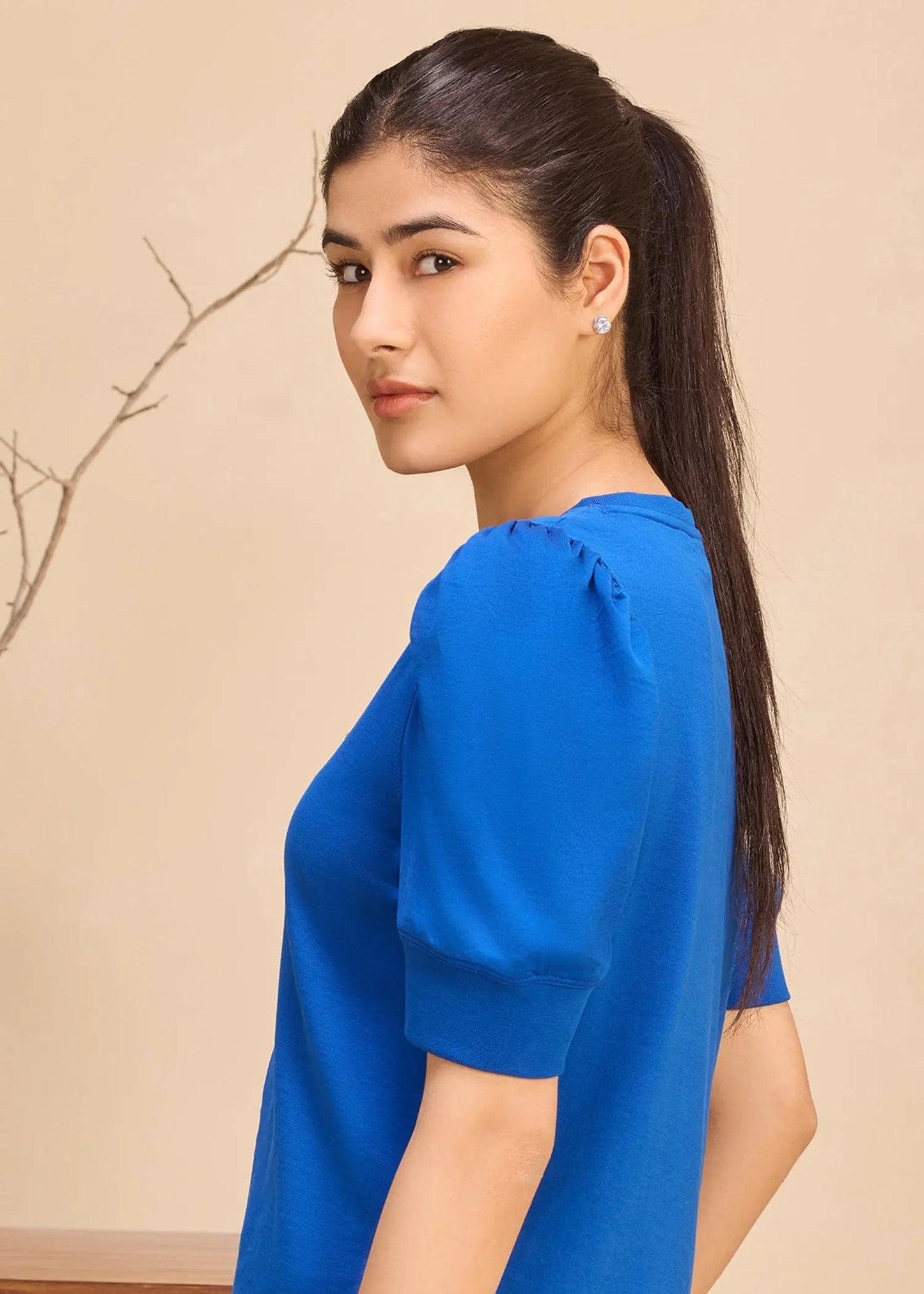 iCotton Pouf Sleeve Top Alonge