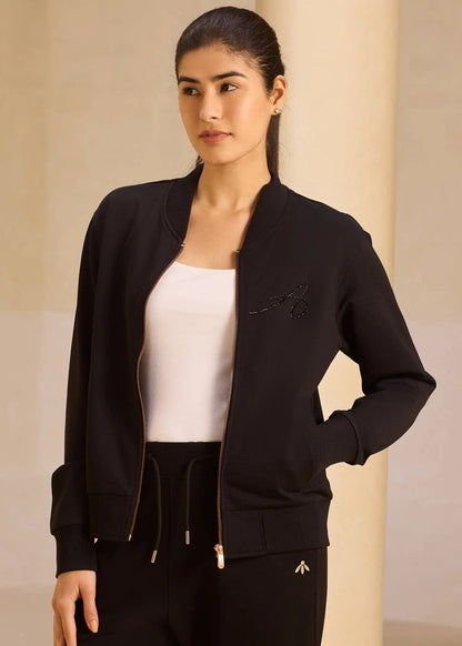 iCotton Embroidered Zipper Jacket Alonge