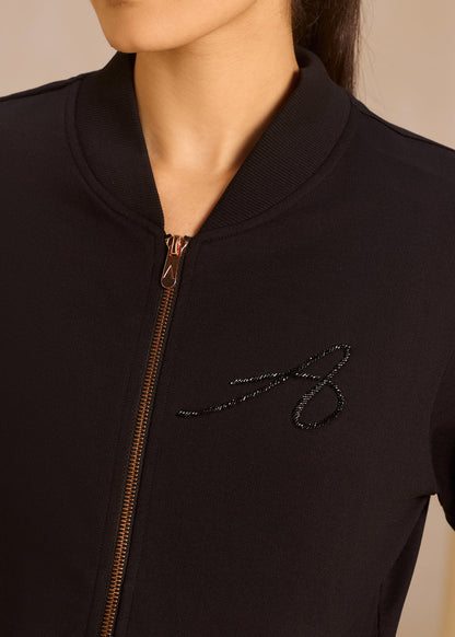 iCotton Embroidered Zipper Jacket