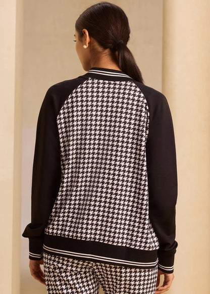 Houndstooth iCotton Zipper Jackets Alonge