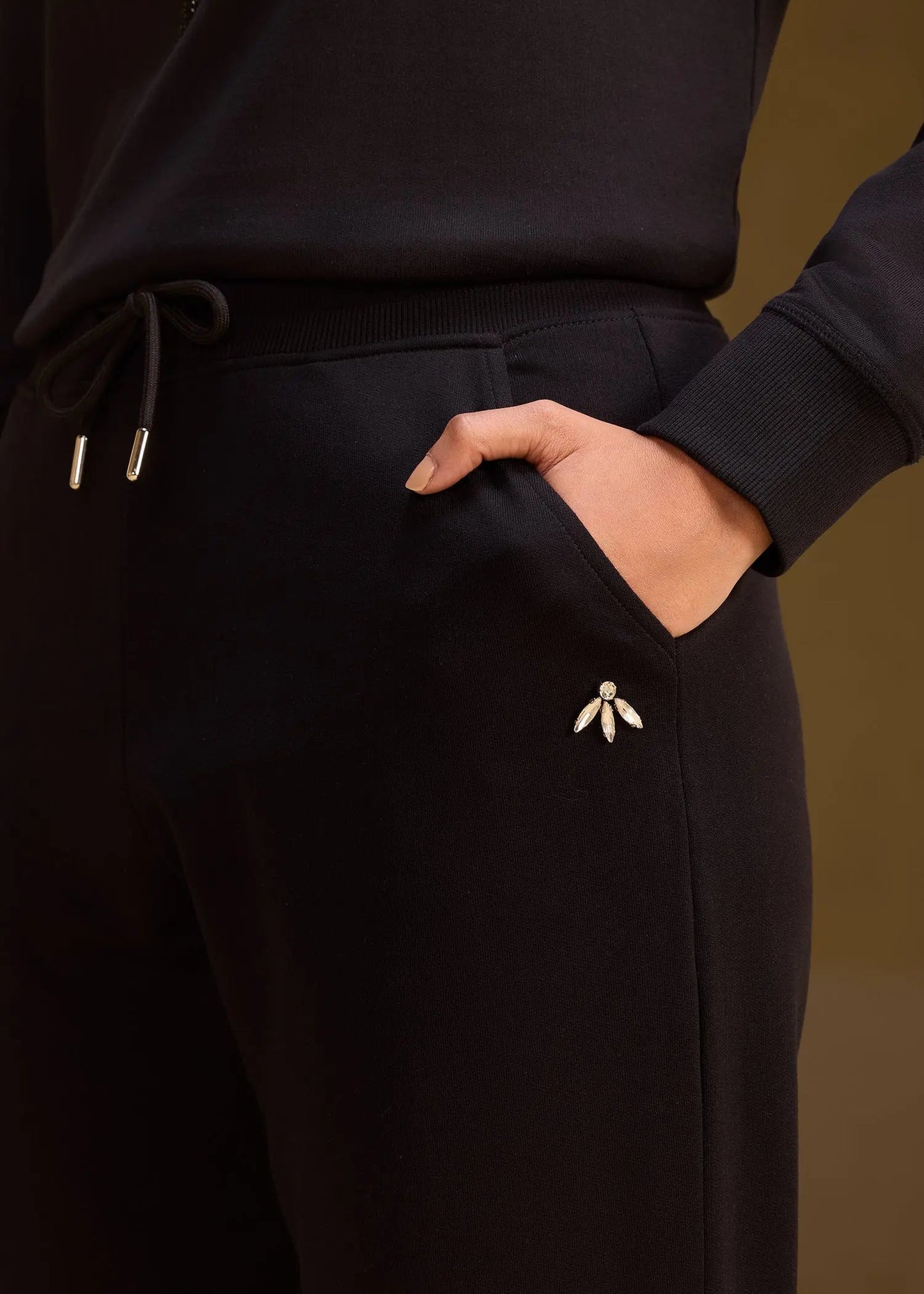 iCotton Rhinestone Tapered Pants Alonge