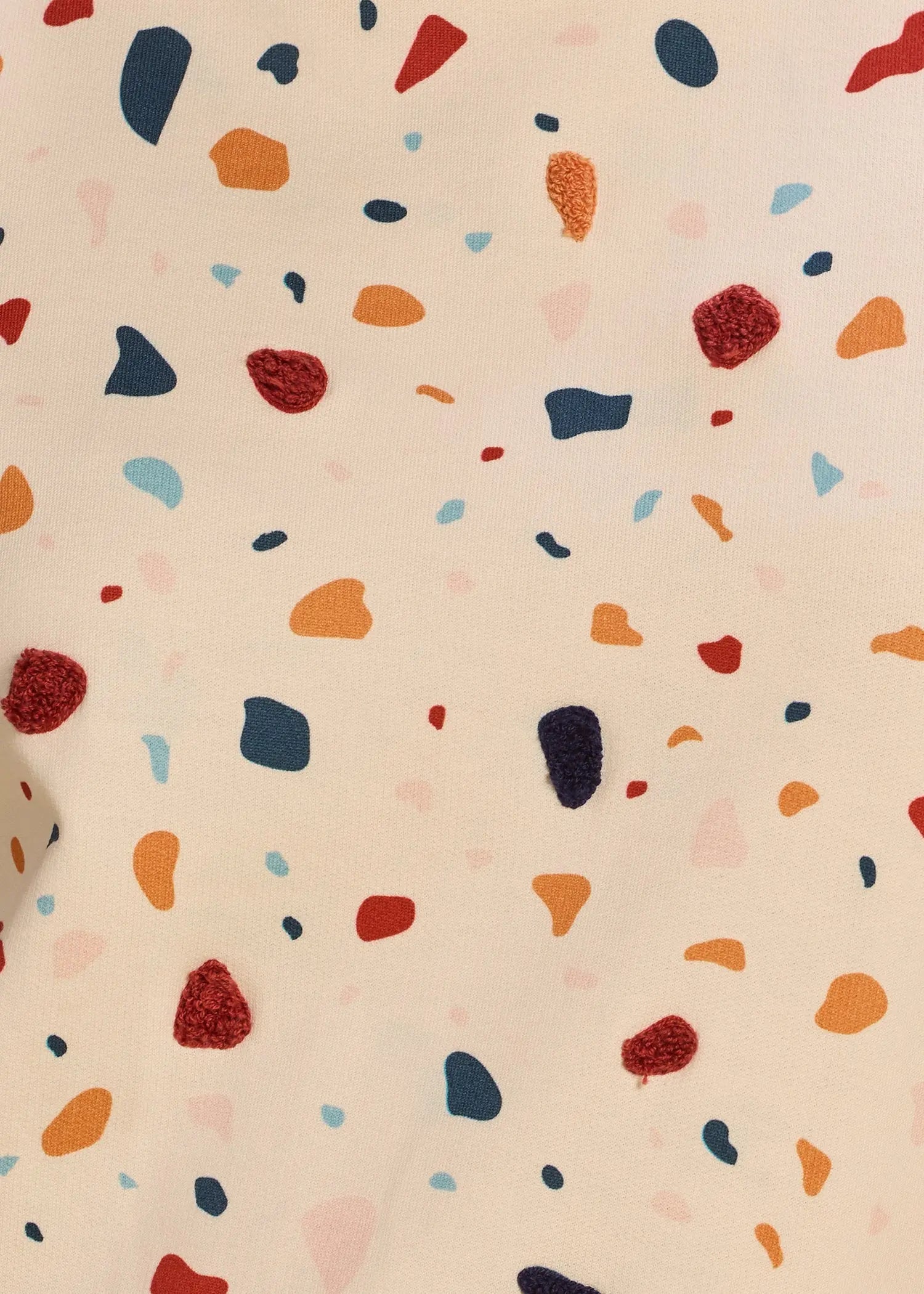 Embroidered Terrazzo iCotton Pouf Sleeve Dress Alonge