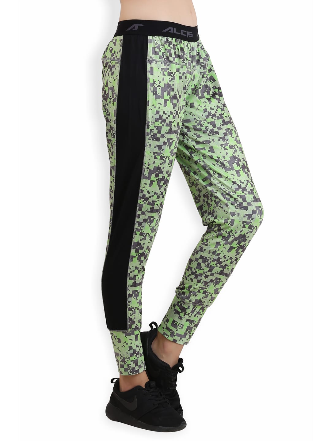 Alcis Womens Printed Green Track Pant ALWPA143429