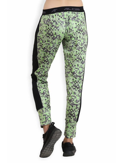 Alcis Womens Printed Green Track Pant ALWPA143429