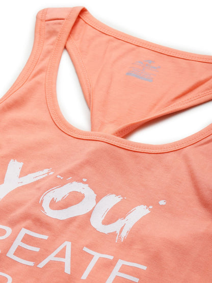 Alcis Women Orange Printed Tank Top