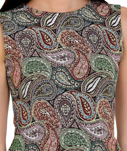 Paisley Jacquard Bodycon Dress