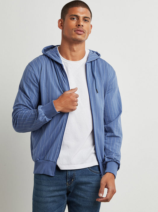 Full Sleeve Solid Blue Sweatshirt