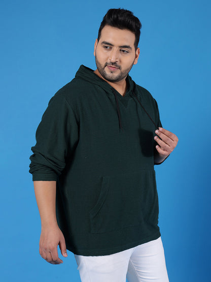 Solid Full Sleeve Hooded Sweatshirt