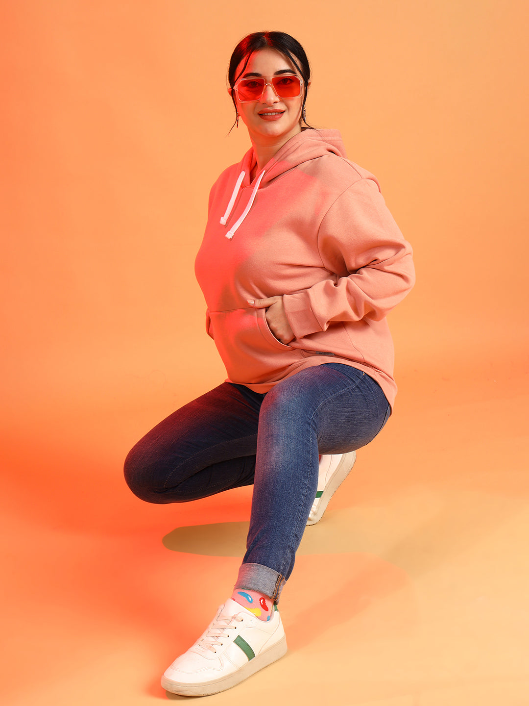 Solid Hooded Sweatshirt