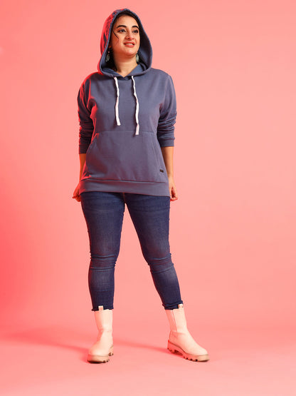 Solid Hooded Sweatshirt
