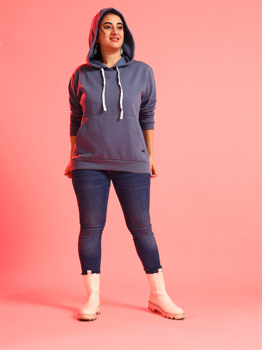Solid Hooded Sweatshirt