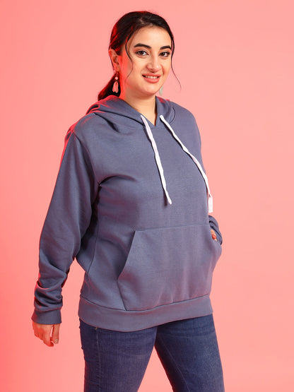 Solid Hooded Sweatshirt